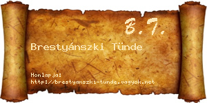 Brestyánszki Tünde névjegykártya